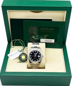 Rolex Datejust 41 126334, quadrante nero con diamanti, lunetta in oro 18 carati, cassa in acciaio, con documenti originali, 2022