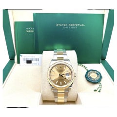 Rolex Datejust 126203 36mm Champagne Dial 18K Yellow Gold Steel Box Booklets