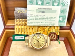Van Cleef & Arpels Rolex Day Date President 18238 VCA 18K Yellow Gold Box Paper