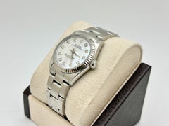 Rolex Oyster Perpetual 67514 Midsize 31mm MOP Diamond Dial 18K Gold Bezel Steel