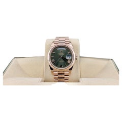 Rolex Day Date President 228235 40mm Olive Green Dial 18k Rose Gold Box Papers