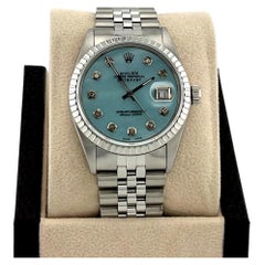 Rolex Datejust 16000 36mm Blau Perlmutt Diamant Zifferblatt Edelstahl