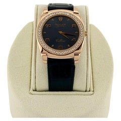 Rolex Cellini Cestello 5330 36mm 18k Rose Gold Rhodium Dial Diamond Bezel