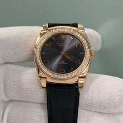 Rolex Cellini Cestello 5330 36mm 18k Rose Gold Rhodium Dial Diamond Bezel