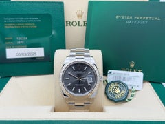 2025 Rolex Datejust 41 126334 41 mm, schiefergraues Zifferblatt mit Rhodiumbeschichtung, 18-karätiges Gold, Edelstahl, Originalverpackung, Papiere