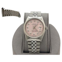 Rolex Datejust 1603 36mm Pink Diamond Dial 18k White Gold Stainless Steel