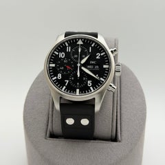 IWC Pilot Chronograph IW377709 43mm Black Dial Stainless Steel Box Papers