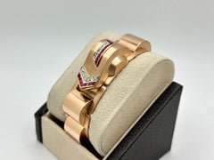 Vintage Rolex Precision Haute Joaillere 3771 18K Rose Gold Diamond and Ruby