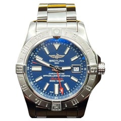Breitling A32390 Avenger II GMT Blaues Zifferblatt Edelstahl-Box-Papier aus Edelstahl