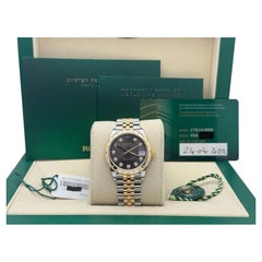 Rolex Datejust Midsize 278343RBR 31mm Grey Diamond Dial 18k Gold Steel Box Paper