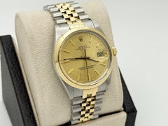 Rolex Date 15003 34mm Champagner Zifferblatt 18k Gelbgold Edelstahl Jubilee
