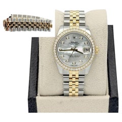 Rolex Datejust 178383 Midsize 31mm Diamond Bezel MOP Diamond Dial 18K Gold Steel