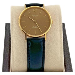 Vintage Rolex Cellini 3833 31mm Midsize Bronze Dial 18k Yellow Gold