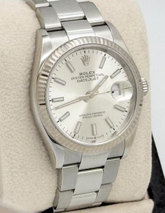 Rolex Datejust 126234 36mm Silver Dial 18K White Gold Stainless Steel
