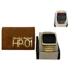 Hewlett Packard Watch HP-01 LED 1977 Digital Gold Plated Calculator Booklet