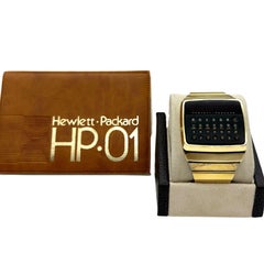 Hewlett Packard Watch HP-01 LED 1977 Digital Gold Plated Calculator Booklet