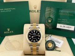 2024 Rolex Explorer 124273 36mm Black Dial 18k Gold Stainless Steel Box Paper