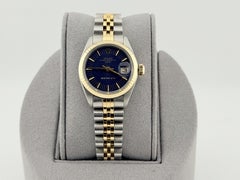 Rolex Ladies Date 6917 26mm Blue Tiffany & Co Stamped Dial 18k Yellow Gold Steel
