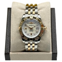 Breitling Ladies Galactic 32 C71356 MOP Diamond 18K Rose Gold Steel Box Paper