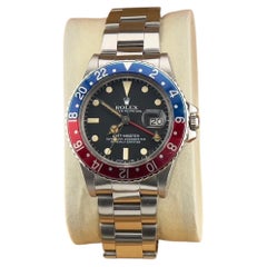 Vintage Rolex GMT Master Pepsi Red Blue 16750 MATTE DIAL Steel Box Booklet 40mm