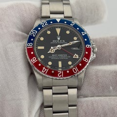 Vintage Rolex GMT Master Pepsi Red Blue 16750 MATTE DIAL Steel Box Booklet 40mm