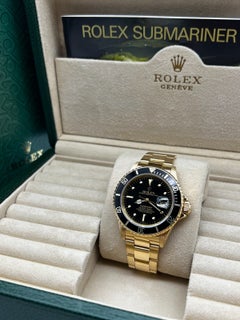 Rolex Submariner 16808 18K Yellow Gold Rare Black GILT NIPPLE DIAL Rolex Box