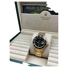 Rolex Submariner 16808 18K Yellow Gold Rare Black GILT NIPPLE DIAL Rolex Box