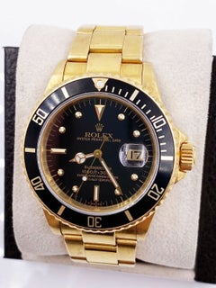 Rolex Submariner 16808 18K Yellow Gold Rare Black GILT NIPPLE DIAL Rolex Box