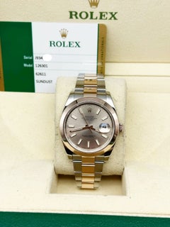 Rolex Datejust 41 126301 Sundust Zifferblatt 18K Roségold Stahl Box Papier