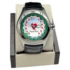 Corum Bubble Royal Flush 082.170.20 Steel Black Leather 45mm Box Paper 2006