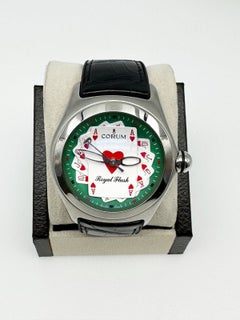 Corum Bubble Royal Flush 082.170.20 Steel Black Leather 45mm Box Paper 2006