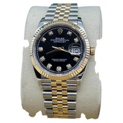 Rolex Datejust 126233 Black Diamond Dial 18K Yellow Gold Stainless Box Paper