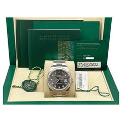 Rolex Datejust 41 126334 Slate Rhodium Diamond Dial Stainless Steel Box Paper