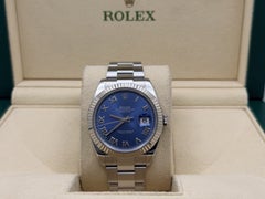 Rolex Datejust 41 126334 41mm Azzurro Blue Roman Dial 18k Gold Steel Box