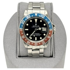 Vintage Rolex GMT Master Pepsi 1675 40mm Red and Blue Bezel Stainless Steel
