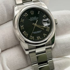 Rolex Datejust 116200, 36 mm, quadrante nero Sunbeam, cassa in acciaio inossidabile