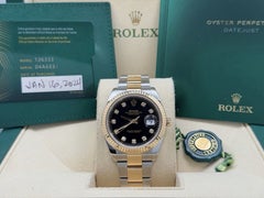 2024 Rolex Datejust 41 126333 41mm Black Diamond Dial 18K Gold Steel Box Paper