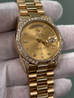 Rolex Day Date President 18138 Factory Diamond Dial Bezel & Lugs 18K Yellow Gold