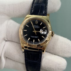 Rolex Datejust 116138 36mm Black Dial 18k Yellow Gold Box Paper