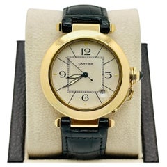 Cartier Pasha 820901 38mm 18K Yellow Gold Leather Strap