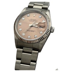 Rolex Datejust 16234 36mm Factory Salmon Diamond Dial Stainless Steel 18k Gold