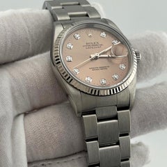 Rolex Datejust 16234 36mm Factory Salmon Diamond Dial Stainless Steel 18k Gold