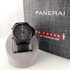 Panerai Luminor Luna Rossa Flyback PAM01037 PAM 1037 Black Ceramic Box Paper