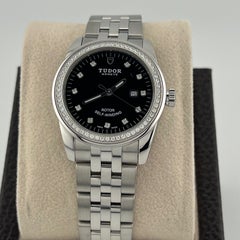 Tudor Glamour Date 53020 31mm Factory Diamond Dial Diamond Bezel Box Papers