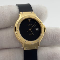 Hublot MDM Classic 1400.100.3 32mm Black Dial 18k Yellow Gold