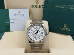 Rolex Sky Dweller 326934 42mm White Dial 18k Gold Stainless Steel Box Paper