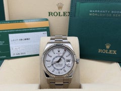 Rolex Sky-Dweller 326934, 42 mm, weißes Zifferblatt, 18-Karat-Gold, Edelstahl, Box, Papiere
