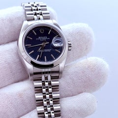 Rolex Ladies Datejust 79160 26mm Blue Dial Jubilee Stainless Steel Box Papers