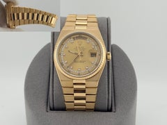 Rolex Day Date Oysterquartz 19018 Factory String Diamond Dial 18K Yellow Gold