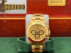 Rolex Daytona Zenith Unpolished 16528 Champagne Inverted 6 Dial 18k Yellow Gold
